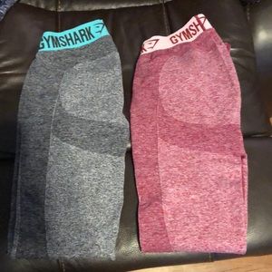 2 pair full length gym shark leggings